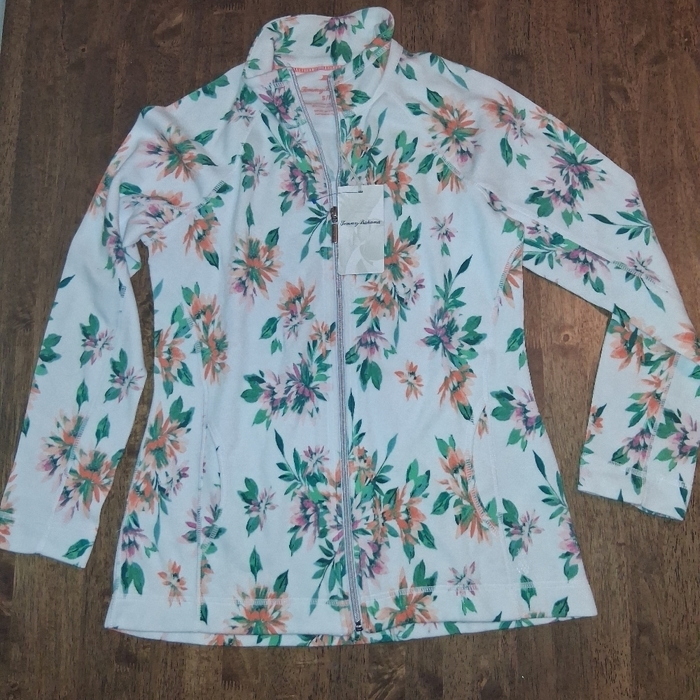 NWT Tommy Bahama Aruba Joyful Bloom Full Zip Sweatshirt Jacket S - Picture 3 of 7